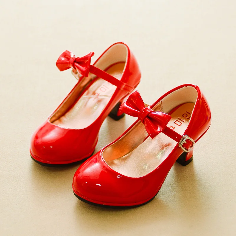 Aliexpress.com : Buy Spring Red High Heel Children Shoes Girls Solid ...