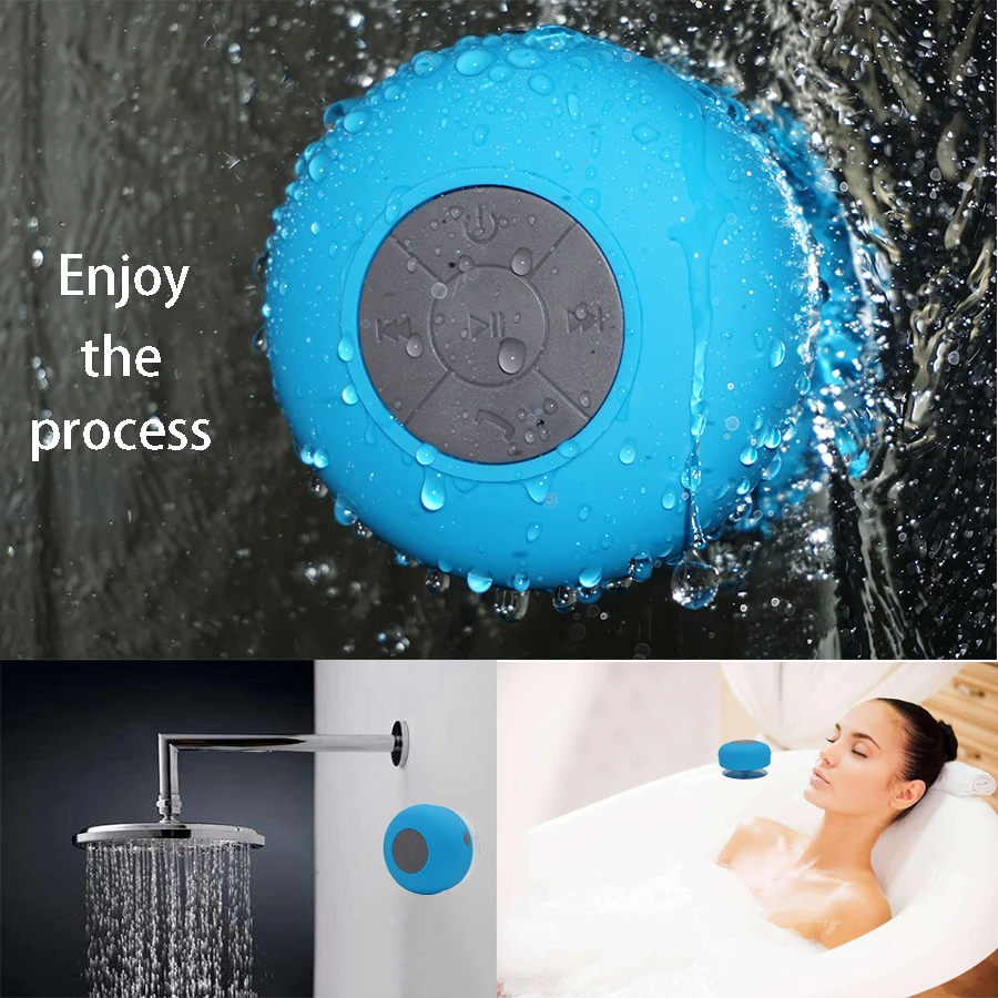 Динамик Портативный Беспроводной мини Водонепроницаемый душ Динамик s для телефона MP3 Bluetooth Автомобильная гарнитура Динамик BS001 синий