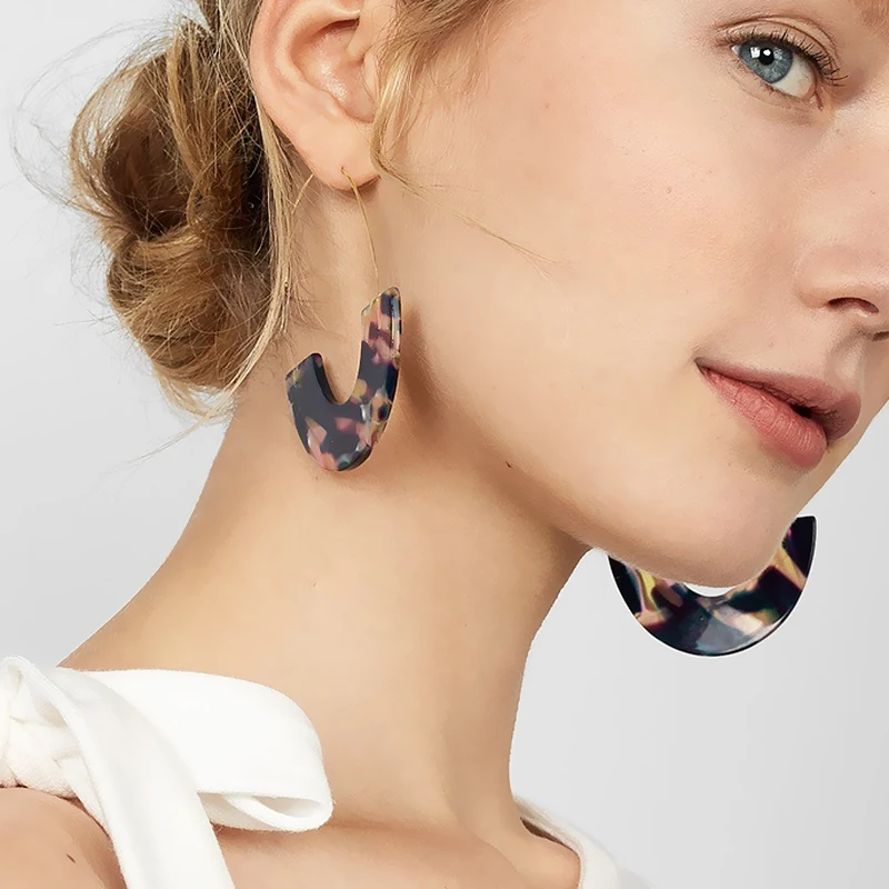 

Hot Special Design Resin Acrylic Leopard Drop Earrings Multi-color Jewelry Women Sexy Earrings Accessories