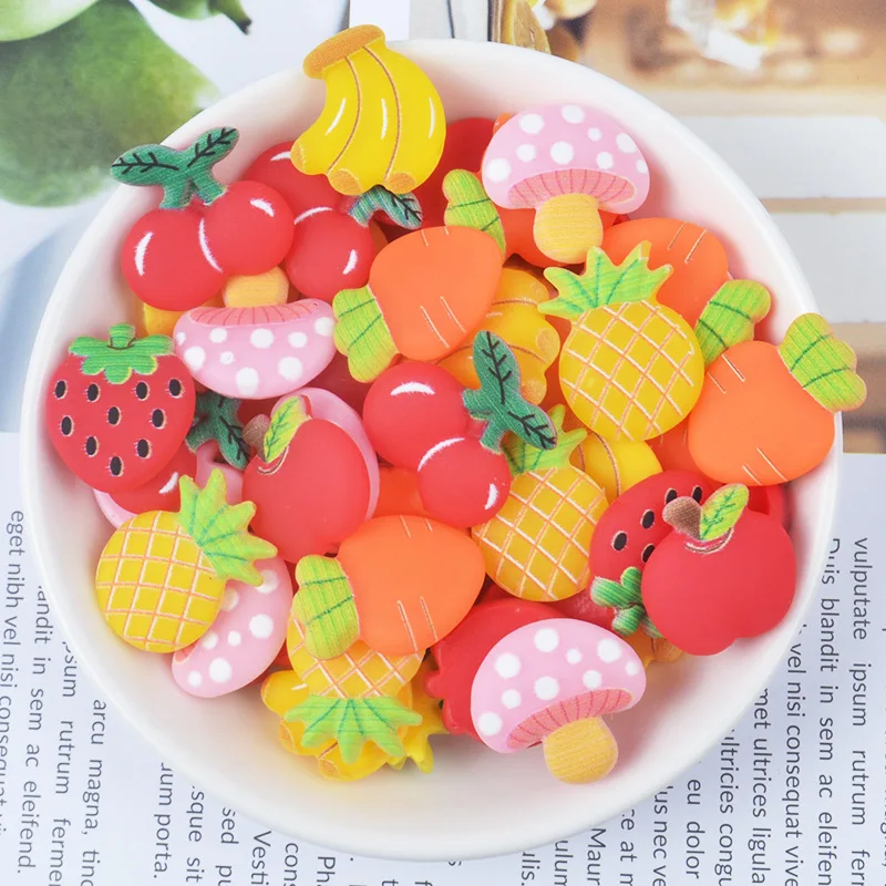

5PCS Simulation Fruit For DIY Mobile Phone Case Cover Patch Material DIY Handmade Cake Accessories Craft Jewelry Banana Orange