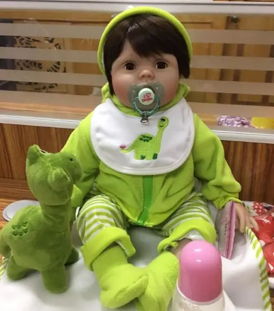 

Fashion 22'' Reborn Baby Dolls Soft Silicone Babies Boy Real Like Newborn Babies Doll With Blink Eyes Truly Kids Playmates Toy
