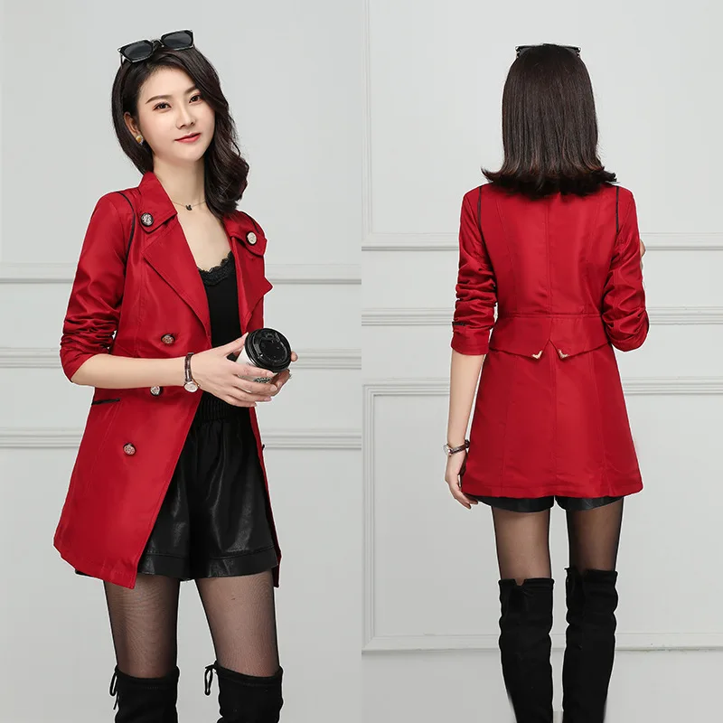 

Suit collar coat for women new double-breasted windbreaker Windbreaker female self-cultivation wild loose temperament shirt