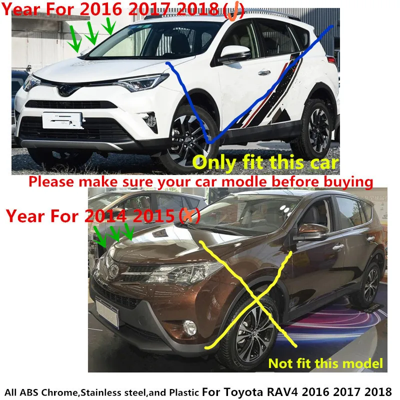Автомобиль из нержавеющей стали боковой двери кузова отделкой Придерживайтесь накладка молдинга поток лампы панель бампер 4 шт. для Toyota New RAV4
