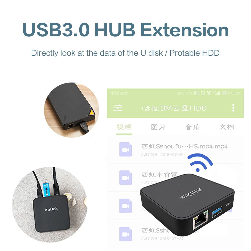 Airdisk Q2 мобильный сетевой жесткий диск USB3.0 2," Домашняя умная сеть Облачное хранилище многопользовательский общий доступ мобильный жесткий диск коробка