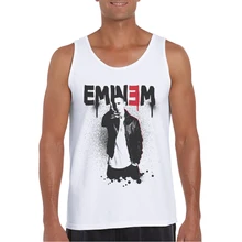 Лидер продаж, белый топ на бретелях, Мужская одежда, хипстерский жилет, рубашка без рукавов, Мужская нижняя трикотажная рубашка, Мужская хлопковая футболка с принтом Eminem Canotta Uomo