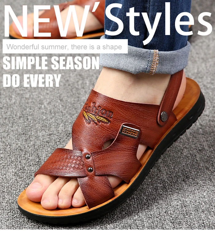 New Summer Sandals Men Outdoor Casual Men Shoes Non-Slip Breathable Beach Sandals Two Ways Wearing Sandalias Hombre Shoe