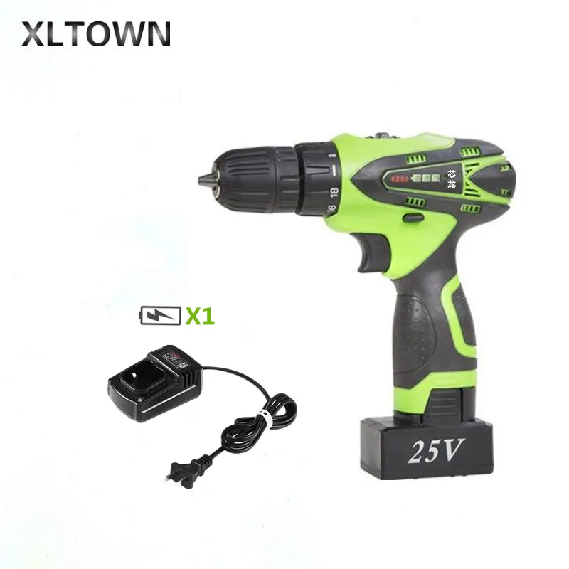 

XLTOWN 25V hand drill rechargeable lithium battery multi-function electric screwdriver Household power tools Mini electric drill