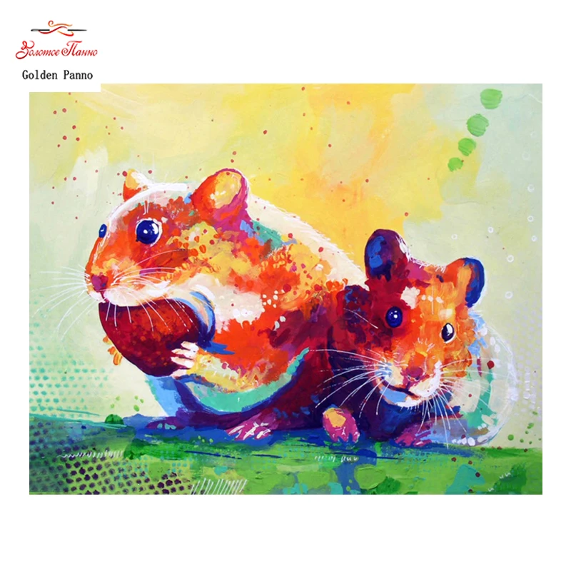 

Golden Panno,DIY DMC 11CT 14CT completely Cross stitch,Two lovely mice, kits embroidery needlework sets wall decoration