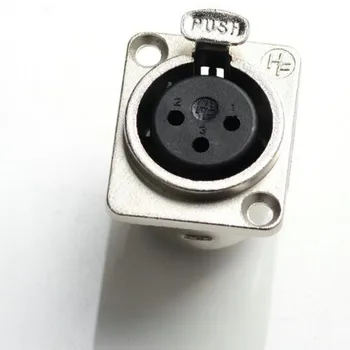

wholesale 5 pcs metal XLR 3-Pin Female Chassis Panel Mounted Socket Connector Card seat three core card Nong mother seat