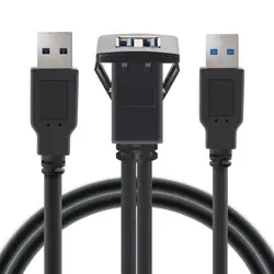 1 м/2 м Разъем Кабель USB 3,0 Авто заподлицо мужчин и к гнездовому разъёму провод-удлинитель приборной панели панель квадратный аудио линии для