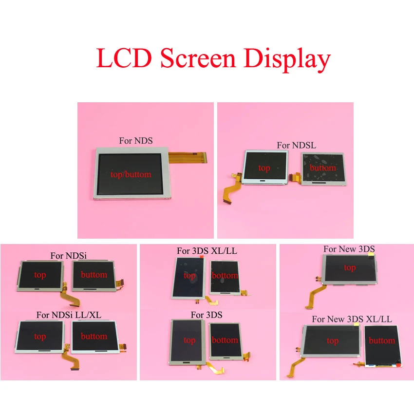Yuxi Replacemeny Parts Top Bottom Upper Lower Lcd Screen Display For Nintendo Ds Lite Nds Ndsl Ndsi New 3ds Ll Xl Replacement Parts Accessories Aliexpress