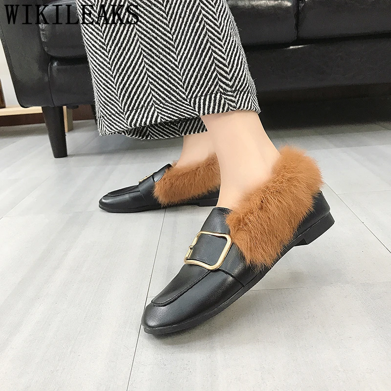 Femmes Mocassins Femme Luxe Tenis 1 Sapato Designers 2 Feminino Creepers Casual Fourrure Plat De Chaussures Appartements EqHwAAB