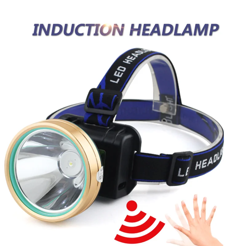 

QINLE 18650 Headlamp Induction Body Sensor USB Rechargeable Outdoor Headlight LED High Light Lantern Waterproof Torch Flashlight