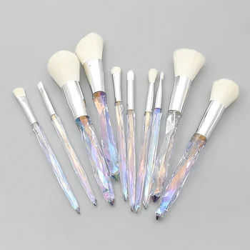 

10Pcs Crystal Glitter Makeup Brushes for Powder Foundation Eye Shadow Blending Crease Eyebrow Colorful Soft Makeup Brush Tools