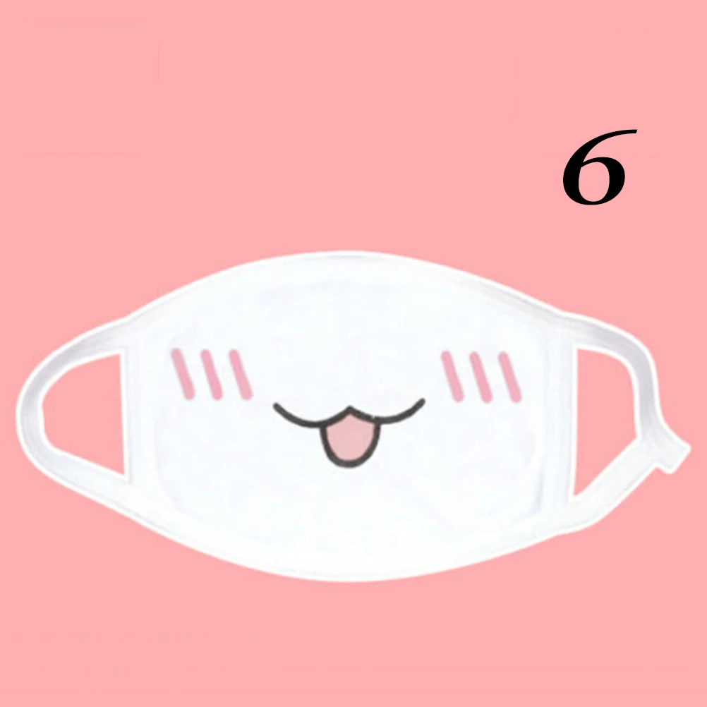 1 шт. Kawaii милые унисекс для женщин и мужчин аниме смайлик рот-муфта Kaomoji Анти-пыль маска для лица Защитная маска для рта - Цвет: 6