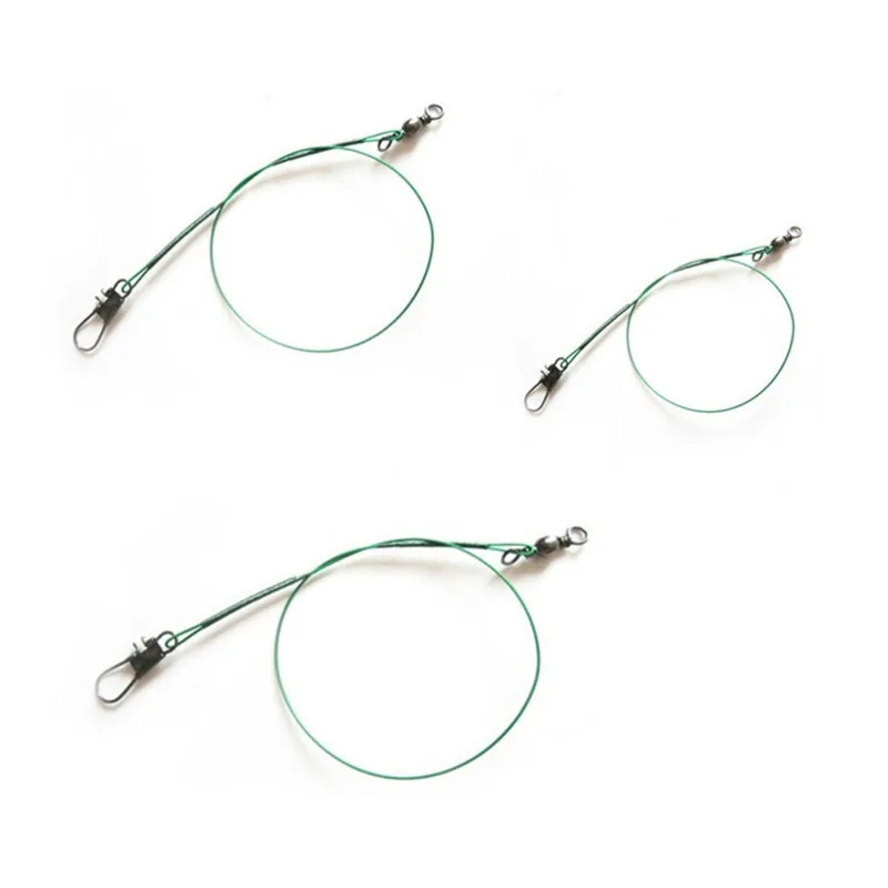 30Pcs Fly Fishing lead Lines Fish Bite Proof Rolling Swivel Steel