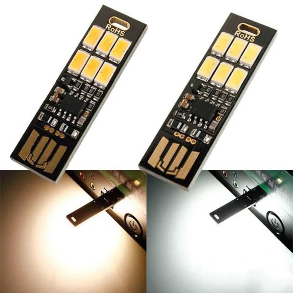 Hot-Mini-Touch-Dimmer-Pocket-Card-USB-Power-Lamp-Bulb-6-LED-Keychain-Night-Light-1W