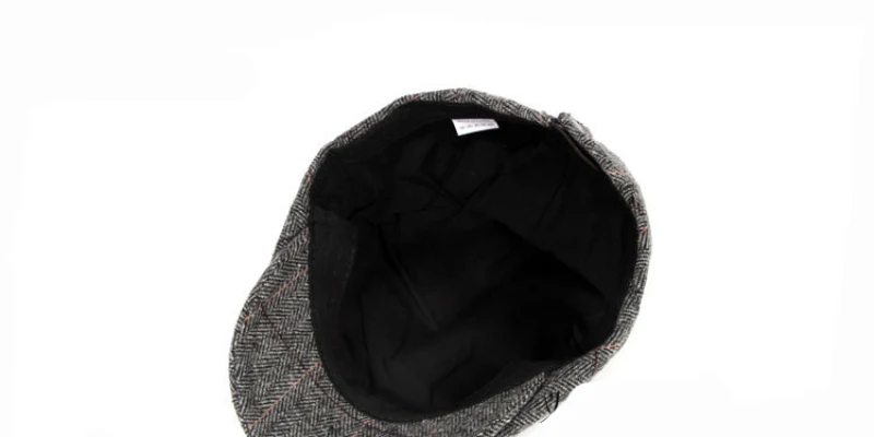 men with beret HT1329 2019 Autumn Winter Men Cap Hats Berets British Western Style Wool Advanced Flat Ivy Cap Classic Vintage Striped Beret Cap black leather beret mens