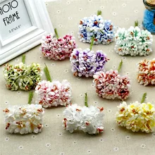432pcs/lot 3.5cm Artificial Silk Daisy Flower W/wired Stem For DIY Scrapbooking Wreath Garland  Hair Bridal Headdress Accessory