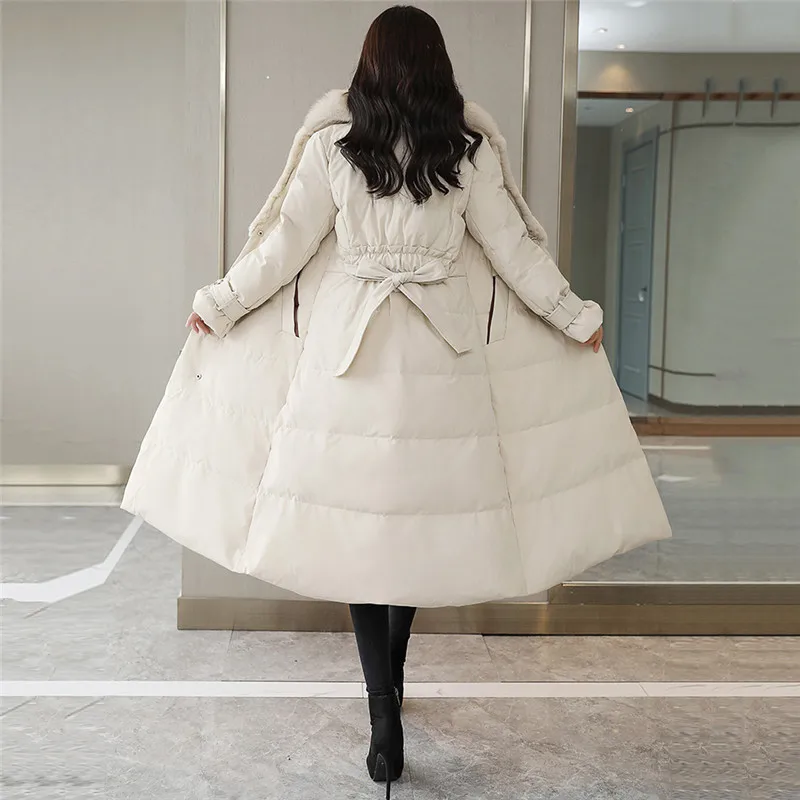 Winter Female Down Jacket 2018 New Fashion bundle Waist Outerwear Coats Korean Large Size Long Big fur collar Female parkas X796 Winter Female Down Jacket 2018 New Fashion bundle Waist Outerwear Coats Korean Large Size Long Big fur collar Female parkas X796