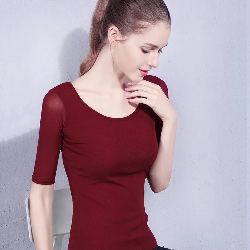 

Lady Cheap Ballroom Dance Tops Burgundy Gary Short Sleeve Origin Wear Adult Comfort Woman Tango Chacha Square Modern Shirts 5062