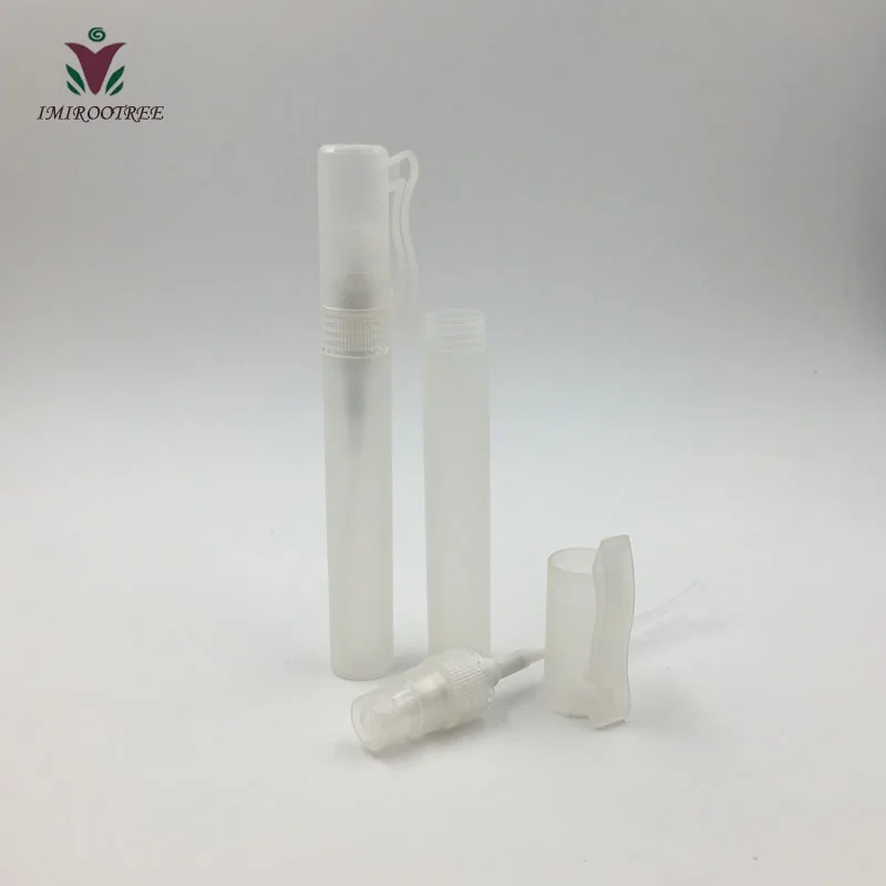 

6pcs/lot 8ml PP Empty Clear Pen Shape Santizier Perfume Spray Bottle with Clips