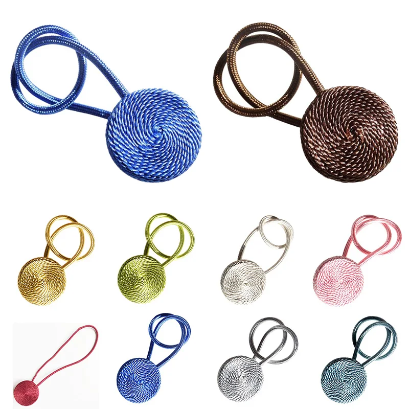 Durable Magnetic Curtain Tiebacks Tie Backs Non-toxic Braided Round Curtain Buckles Holder Home Garden Supplies