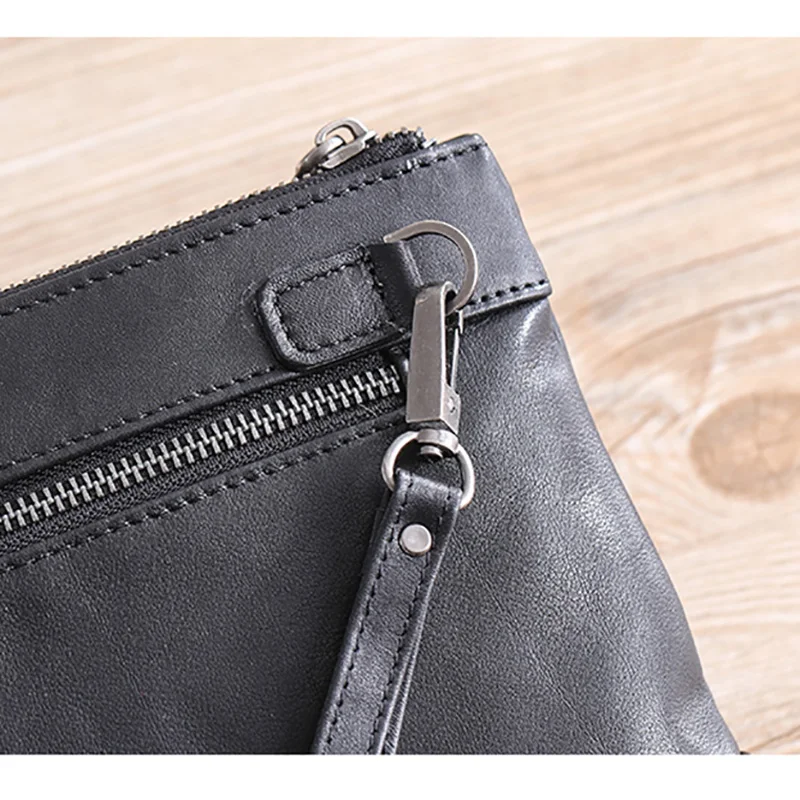 AETOO Men's handbags, leather fashion envelope bags, large-capacity casual head-layer cowhide handbags