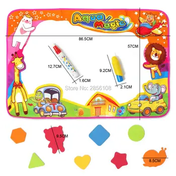 

86X57CM Water Drawing Mat With 2PCS Magic Pens, 8Pcs model aqua magnetic drawing board/Drawing Mat Coloring Painting Games