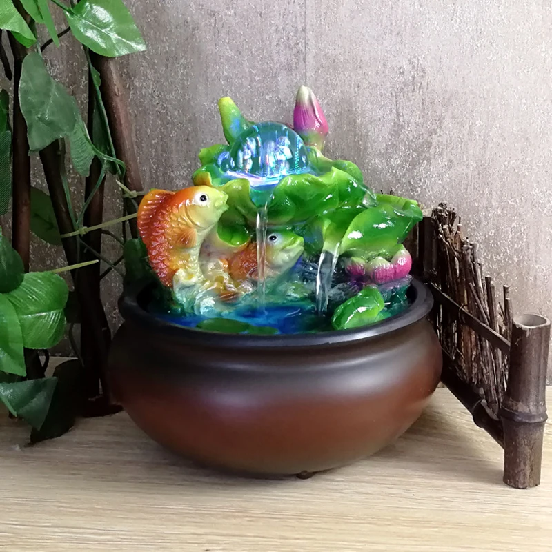 

Decorative Indoor Water Fountains Resin Crafts Gifts Feng Shui Decor Desktop Flowing Water Ornaments for Home Office Teahouse