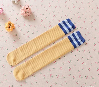 Детские гольфы, детские гольфы, chaussettes enfant, Длинные полосатые детские хлопковые носки для новорожденных, meias sokken - Цвет: Цвет: желтый