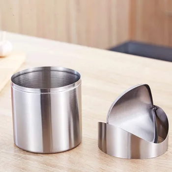 

1.5L Mini Dustbin Stainless Steel Dustbin Rubbish Waste Bin Kitchen Trash Can