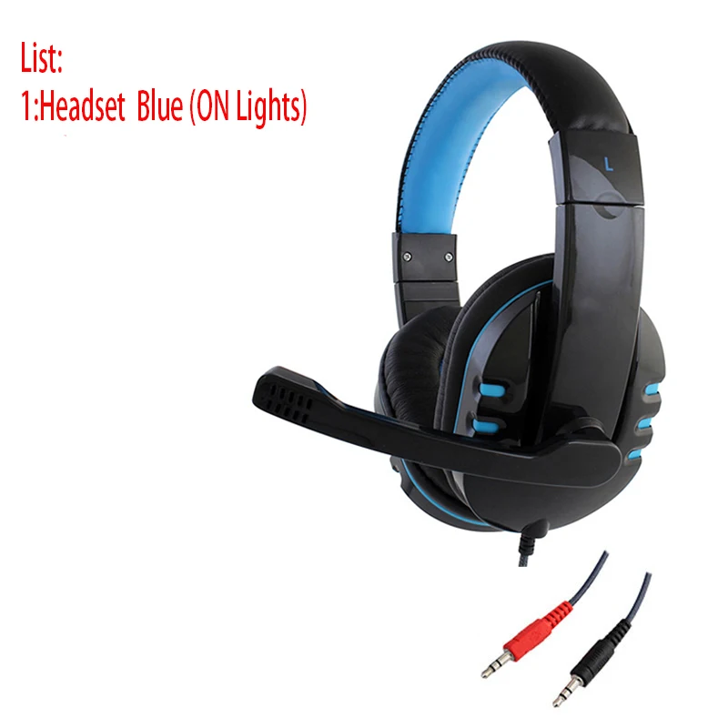 

Stereo Headset 2019 New Universal Foldable Design Comfortable Wired PCHeadphones Over Ear Headset for computer Gamer Blue Red