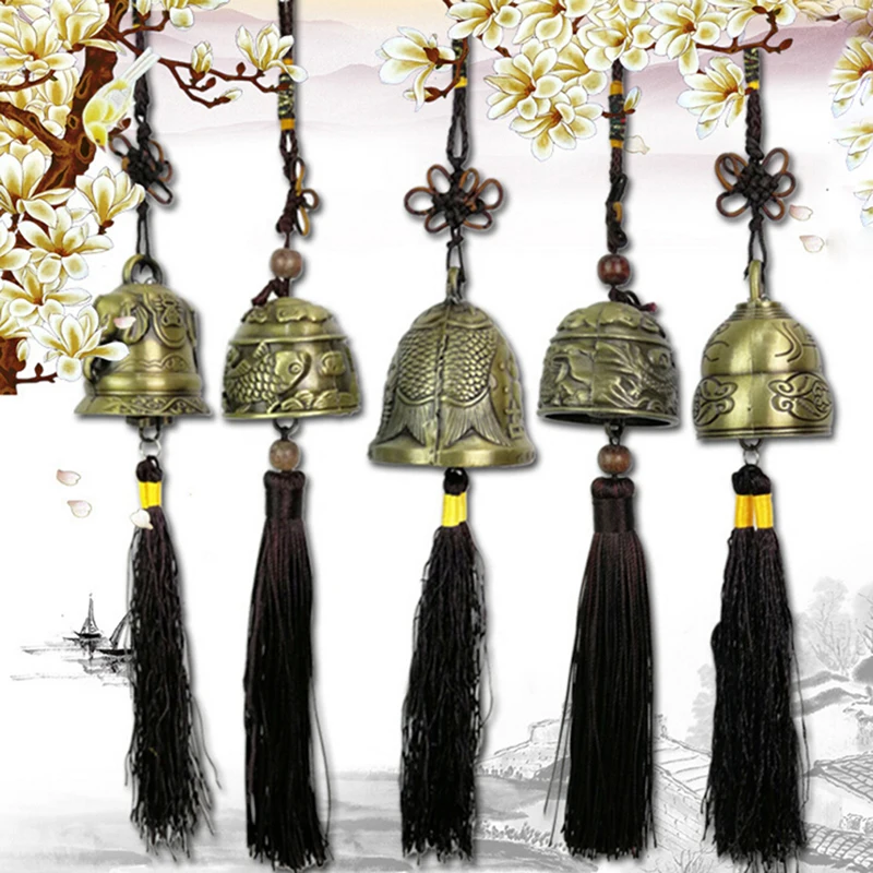 

Auspicious Ancient Bronze Bell Yunnan National Wind Chime Pendant Clear Door Bell Trick And Treat Feng Shui Feng Shui Pendant