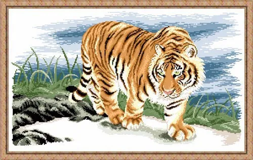 65 см x 40 см бисер для вышивания с точной печатью животных Тигровое озеро вышивка бисером рукоделие diy Ремесло Швейные аксессуары costura