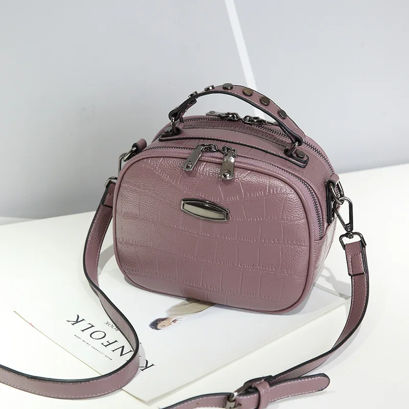 Фиолетовый New Women Handbags Leather Zipper Shoulder Bags Female Vintage Clutch Crossbody Messenger Bags Ladies Fashion Small Flap - Цвет: Фиолетовый