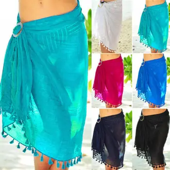 

Women Bikini Cover Up Swimwear Sheer Beach Wrap Skirt Sarong Swimming Dress