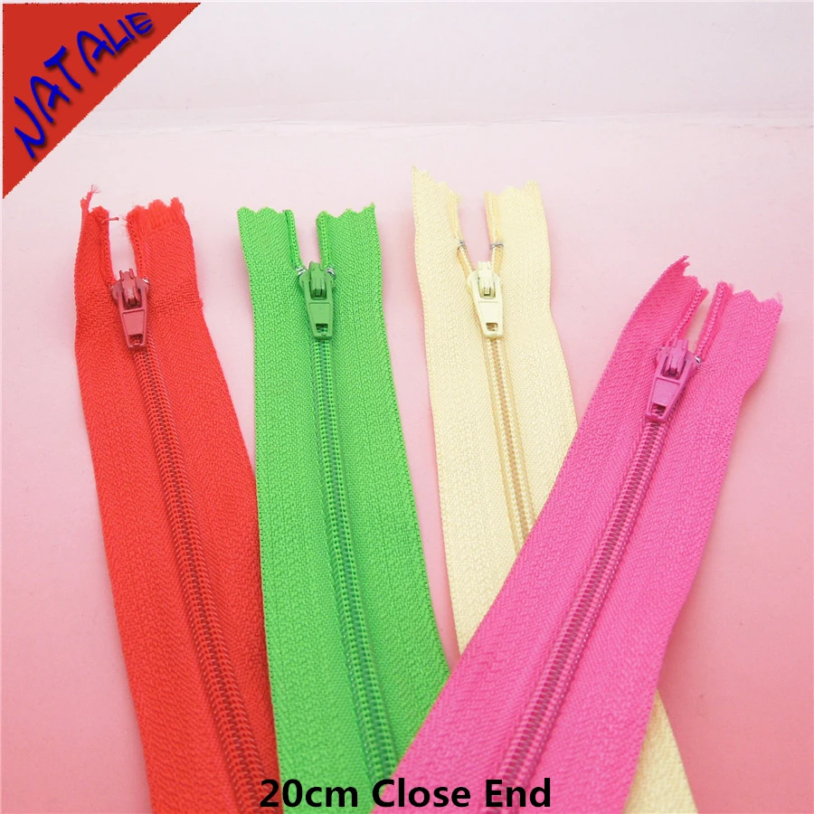 

10pcs/lot 20cm Close End zippers for sewing Manufacturers Direct Sales 3# Nylon Zippers Free Shipping