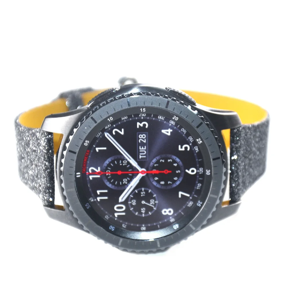 Для Samsung Galaxy Watch 46 мм кожаный ремешок SM R800 Рождественский Блестящий для Gear S3