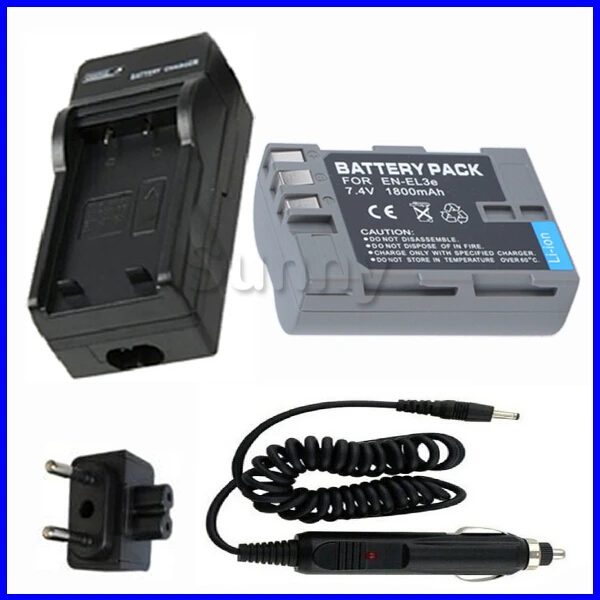 

Battery + Charger for Nikon EN-EL3e, EN EL3e and Nikon D50, D70, D70s, D80, D90, D100, D200, D300,D300S, D700 Digital SLR Camera