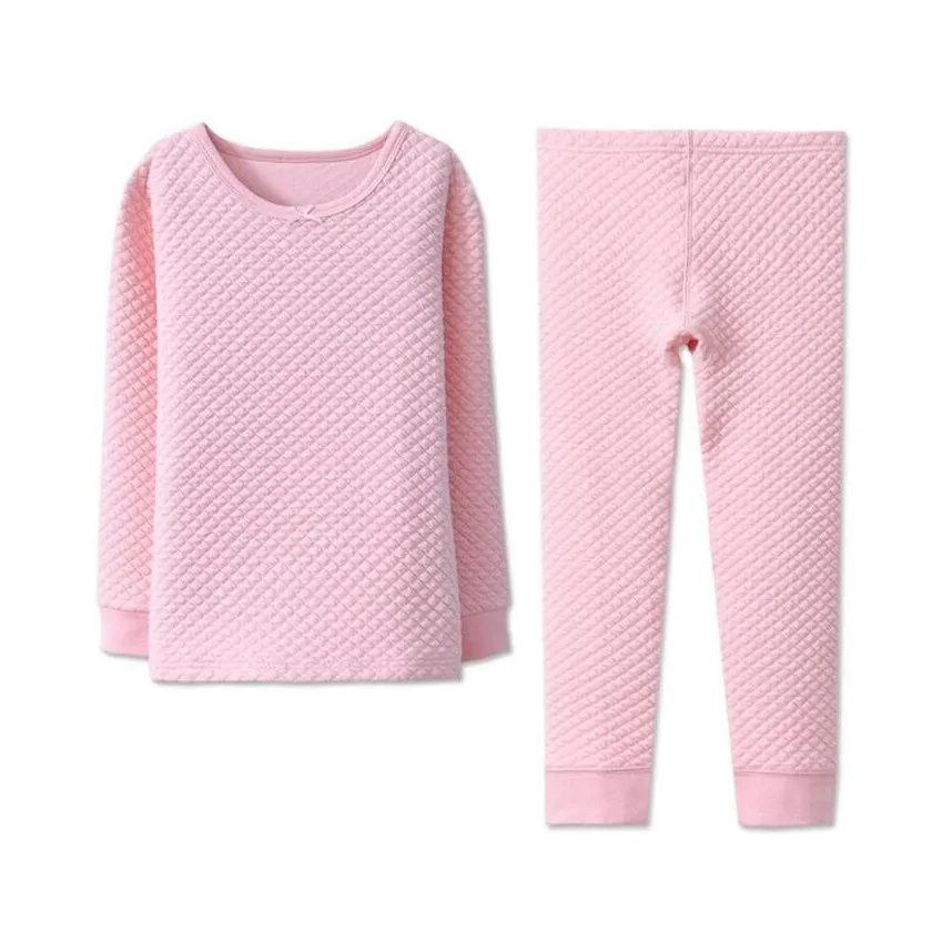 girls thermal underwear set winter long johns kids bottoming shirt long