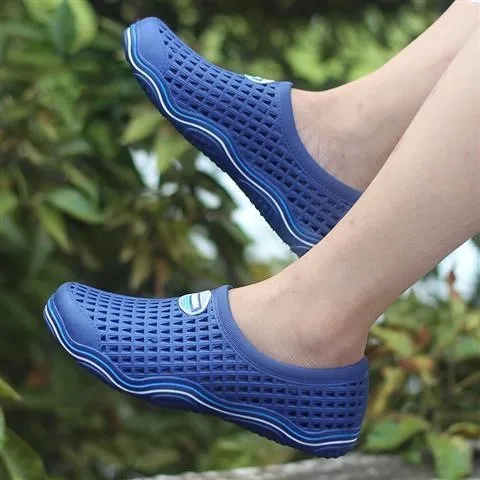 New Plastic Mens Beach Shoes Non-slip Breathable Men's Summer Sandals  Baotou Hollow Lightweight Male Sandals - Men's Sandals - AliExpress