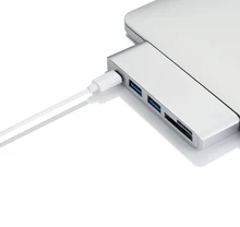 High Speed USB 3.0 USB C Type C Hub 5 in 1 Combo with Charging Charger Port SD TF Card Reader for Macbook 12 Inch 13 Inch