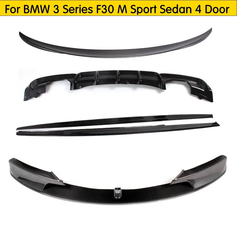 

F30 Bodykit Carbon Fiber Side Skirt & Rear Diffuser & Rear Trunk Spoiler & Front lip for BMW F30 3 Series M-tech M-sport 12 - 16