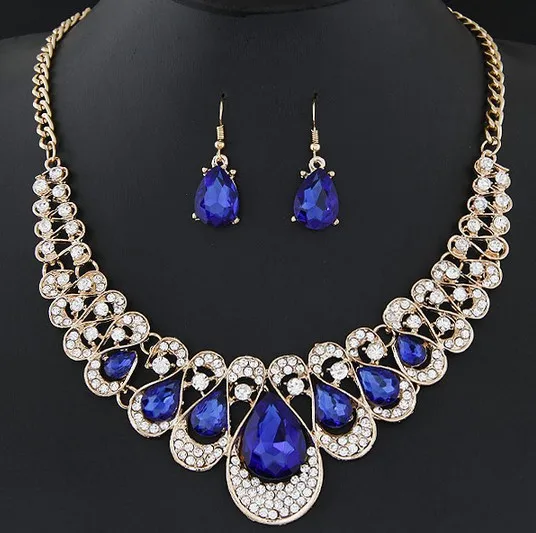 1 set Charm Women s Drop Earrings Pendant Dangle Hook Bib Rhinestone font b Jewelry b