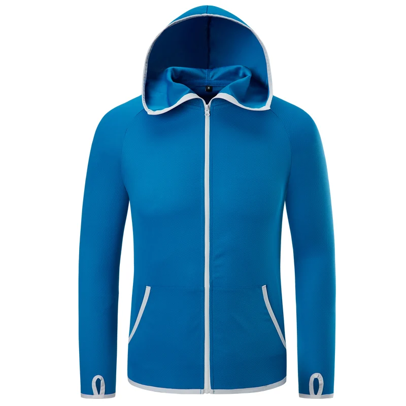 NXH ультра легкие летние UV cut куртки и пальто Водонепроницаемый пальто противостоять грязным с капюшоном jaket Портативный плащ клевая рыбалка костюм - Цвет: Синий