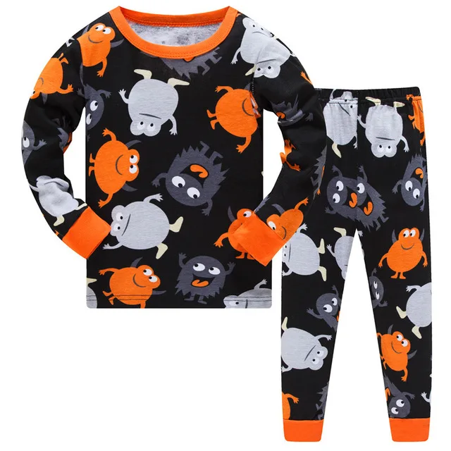 Коллекция года, Детские пижамные комплекты Одежда для маленьких мальчиков Пижама с динозавром, пожарным двигателем, для маленьких мальчиков, футболка с длинными рукавами и Рисунком Тигра+ штаны, комплект из 2 предметов - Цвет: 7