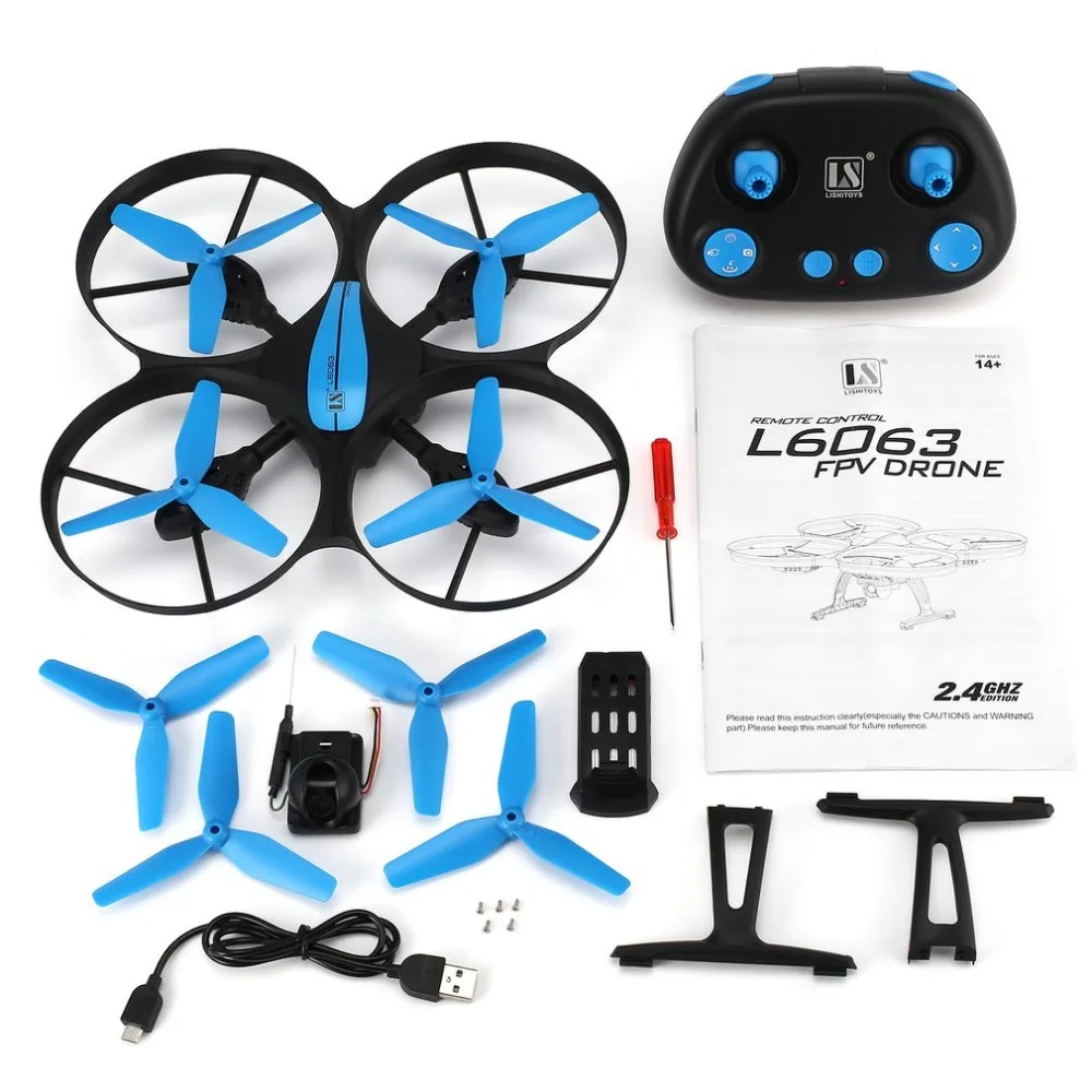 

L6063 4CH RC Drone Quadcopter Altitude Hold with Camera FPV Headless Mode One Key Return Speed Adjustable Anti-carsh RTF