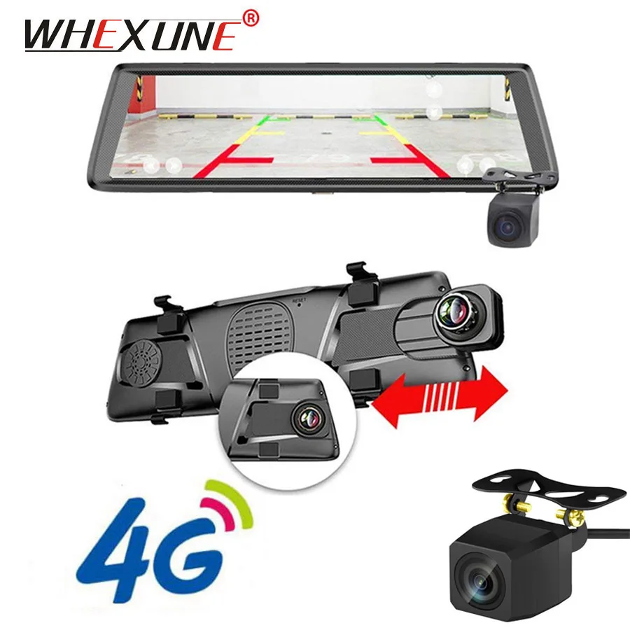 

WHEXUNE 4G Android 10" IPS Rearview Mirror Video Recorder Full HD 1080P Car DVR Camera GPS Nav Maps Night Vision WiFi Dash Cam