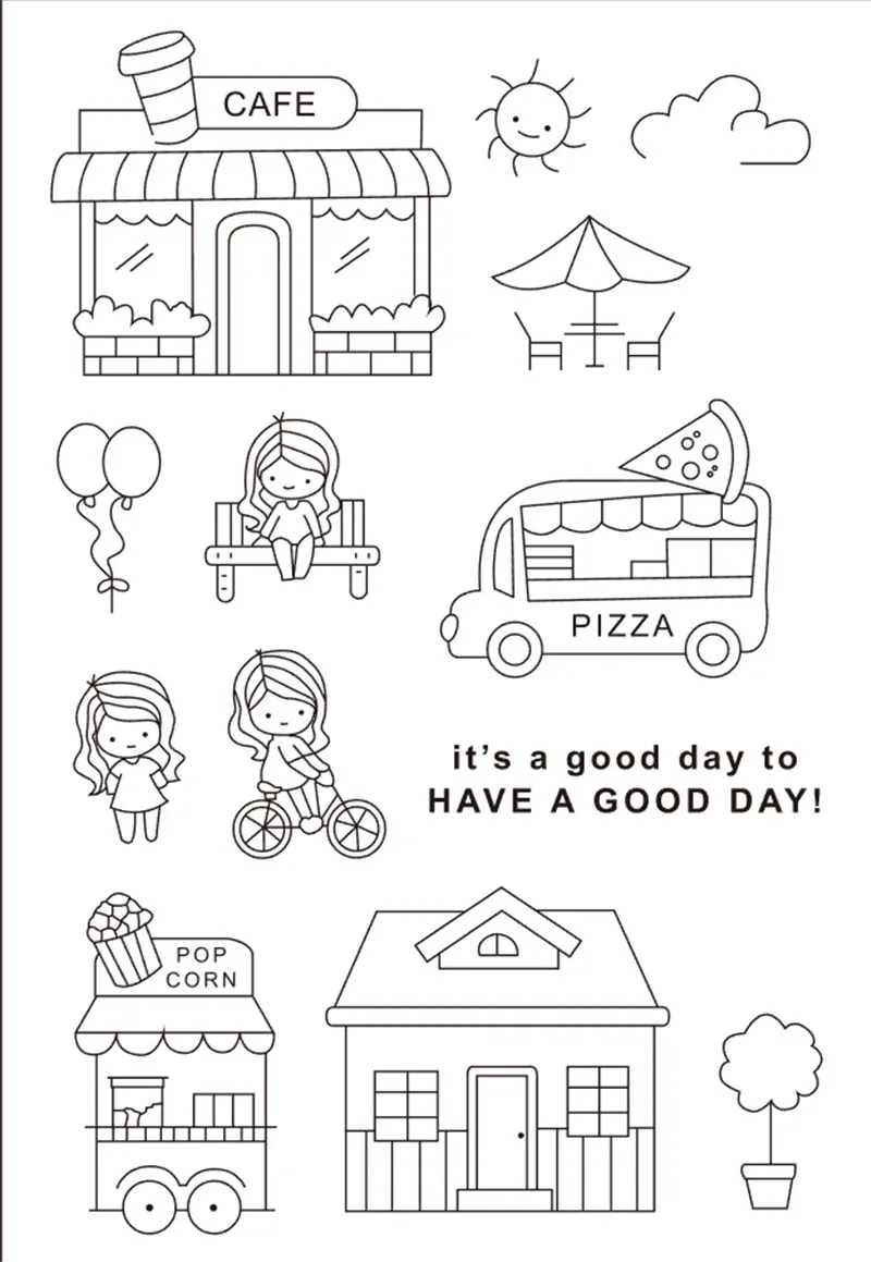 

11x16 Beautiful house TBig ice cream ransparent Clear Stamps Silicone Seals for DIY scrapbooking photo album Card Making